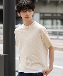 WEGO/フェイクレイヤードヘンリーネックT
