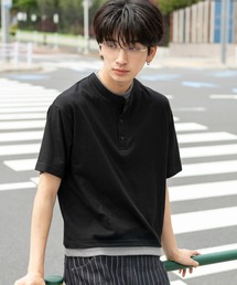 WEGO/フェイクレイヤードヘンリーネックT
