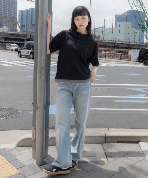 WEGO(ウィゴー)の「WEGO/フェイクレイヤードヘンリーネックT(Tシャツ/カットソー・メンズ・ライトベージュ/ブラック・MEDIUM/LARGE)」の18枚目の写真