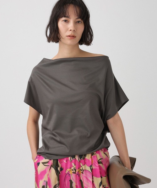 BABYLONE（バビロン）の「スムースドレーププルオーバー（Tシャツ/カットソー・レディース・ホワイト/チャコール/グレー・フリー）」の3枚目の写真