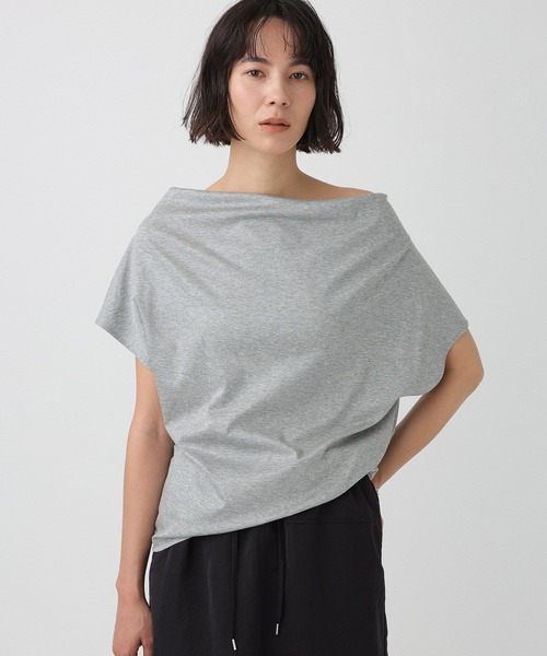 BABYLONE（バビロン）の「スムースドレーププルオーバー（Tシャツ/カットソー・レディース・ホワイト/チャコール/グレー・フリー）」の4枚目の写真