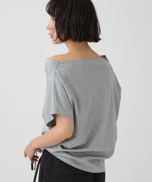 BABYLONE（バビロン）の「スムースドレーププルオーバー（Tシャツ/カットソー・レディース・ホワイト/チャコール/グレー・フリー）」の6枚目の写真
