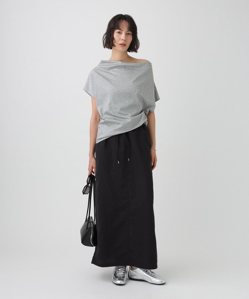 BABYLONE（バビロン）の「スムースドレーププルオーバー（Tシャツ/カットソー・レディース・ホワイト/チャコール/グレー・フリー）」の7枚目の写真