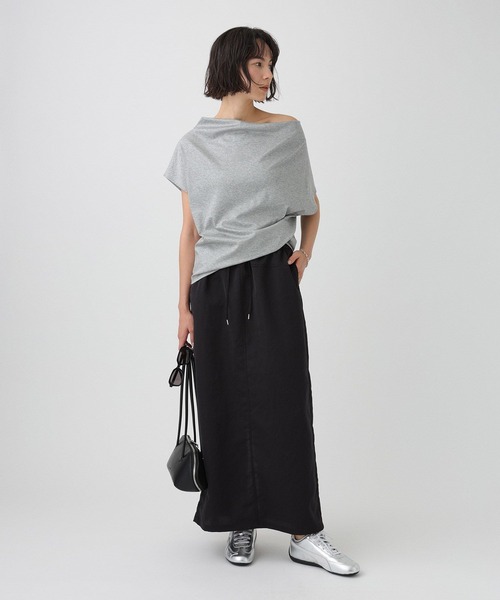 BABYLONE（バビロン）の「スムースドレーププルオーバー（Tシャツ/カットソー・レディース・ホワイト/チャコール/グレー・フリー）」の9枚目の写真