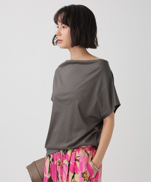 BABYLONE（バビロン）の「スムースドレーププルオーバー（Tシャツ/カットソー・レディース・ホワイト/チャコール/グレー・フリー）」の12枚目の写真