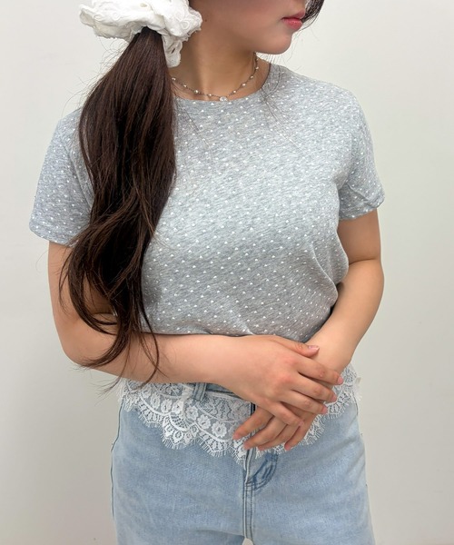 frunco(フランコ)の「【ZOZOTOWN限定】ハート総柄Tシャツ(Tシャツ/カットソー・レディース・ブルー/グレー/イエロー/ホワイト/グリーン・FREE)」の2枚目の写真