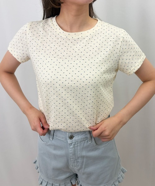 frunco(フランコ)の「【ZOZOTOWN限定】ハート総柄Tシャツ(Tシャツ/カットソー・レディース・ブルー/グレー/イエロー/ホワイト/グリーン・FREE)」の5枚目の写真