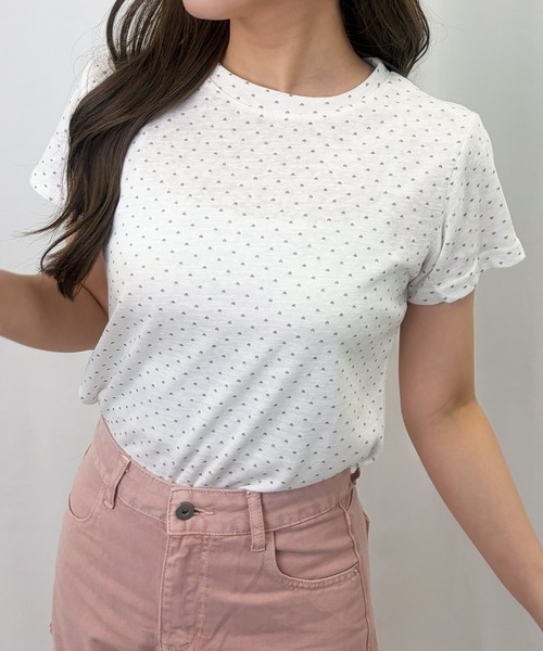 frunco(フランコ)の「【ZOZOTOWN限定】ハート総柄Tシャツ(Tシャツ/カットソー・レディース・ブルー/グレー/イエロー/ホワイト/グリーン・FREE)」の18枚目の写真