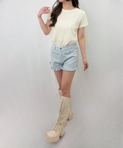 frunco(フランコ)の「【ZOZOTOWN限定】ハート総柄Tシャツ(Tシャツ/カットソー・レディース・ブルー/グレー/イエロー/ホワイト/グリーン・FREE)」の7枚目の写真
