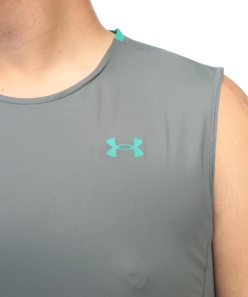 UNDER ARMOUR（アンダーアーマー）の「タンクトップ 夏 コンプレッション スリーブレス シャツ メンズ 大きいサイズ UA COOL アイソチル ノースリーブ シャツ トレーニング アウトドア UNDER ARMOUR アンダーアーマー（タンクトップ・メンズ・ブラック/グレー・3XL/4XL/5XL）」の7枚目の写真