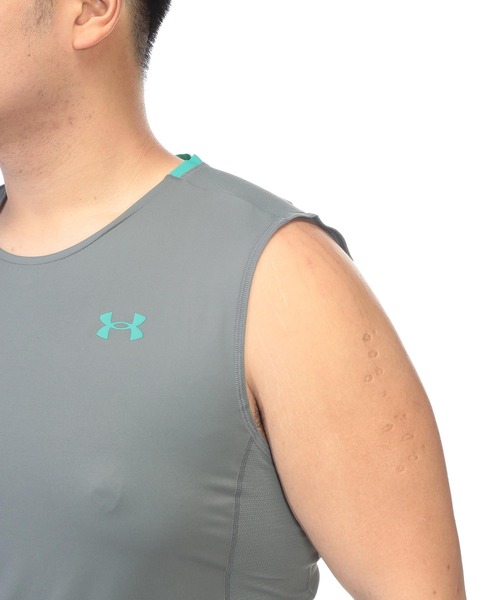 UNDER ARMOUR（アンダーアーマー）の「タンクトップ 夏 コンプレッション スリーブレス シャツ メンズ 大きいサイズ UA COOL アイソチル ノースリーブ シャツ トレーニング アウトドア UNDER ARMOUR アンダーアーマー（タンクトップ・メンズ・ブラック/グレー・3XL/4XL/5XL）」の6枚目の写真