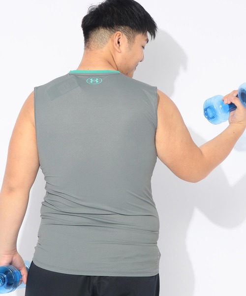 UNDER ARMOUR（アンダーアーマー）の「タンクトップ 夏 コンプレッション スリーブレス シャツ メンズ 大きいサイズ UA COOL アイソチル ノースリーブ シャツ トレーニング アウトドア UNDER ARMOUR アンダーアーマー（タンクトップ・メンズ・ブラック/グレー・3XL/4XL/5XL）」の12枚目の写真