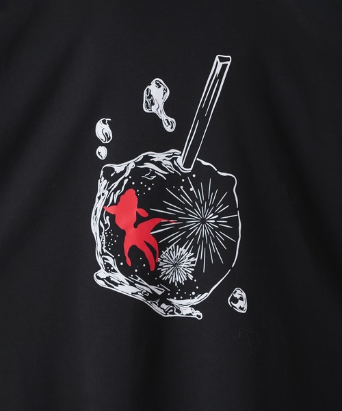 狐独(コドク)の「金魚刺繍スムースプリントT(Tシャツ/カットソー・メンズ・ブラック/オフホワイト・MEDIUM/LARGE)」の7枚目の写真