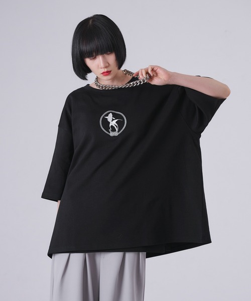 狐独(コドク)の「金魚刺繍スムースプリントT(Tシャツ/カットソー・メンズ・ブラック/オフホワイト・MEDIUM/LARGE)」の9枚目の写真