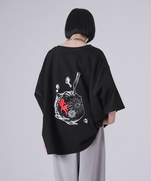 狐独(コドク)の「金魚刺繍スムースプリントT(Tシャツ/カットソー・メンズ・ブラック/オフホワイト・MEDIUM/LARGE)」の11枚目の写真