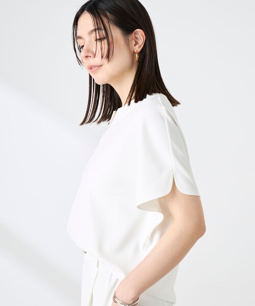 NOLLEY’S Sophi（ノーリーズソフィ）の「《セットアップ対応》NEW morisachiウォッシャブルツイルケープ風ブラウス（シャツ/ブラウス・レディース・ホワイト/ネイビー/チャコールグレー・38/36）」の9枚目の写真