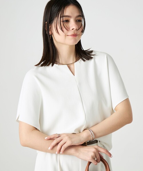 NOLLEY’S Sophi（ノーリーズソフィ）の「《セットアップ対応》NEW morisachiウォッシャブルツイルケープ風ブラウス（シャツ/ブラウス・レディース・ホワイト/ネイビー/チャコールグレー・38/36）」の12枚目の写真
