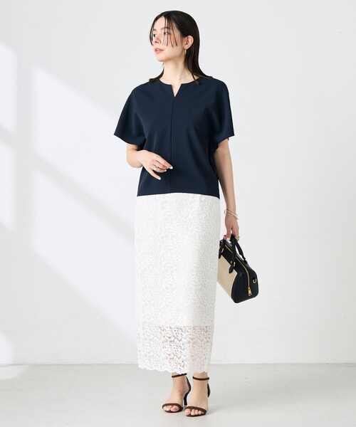NOLLEY’S Sophi（ノーリーズソフィ）の「《セットアップ対応》NEW morisachiウォッシャブルツイルケープ風ブラウス（シャツ/ブラウス・レディース・ホワイト/ネイビー/チャコールグレー・38/36）」の13枚目の写真