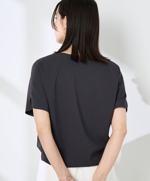 NOLLEY’S Sophi（ノーリーズソフィ）の「《セットアップ対応》NEW morisachiウォッシャブルツイルケープ風ブラウス（シャツ/ブラウス・レディース・ホワイト/ネイビー/チャコールグレー・38/36）」の16枚目の写真