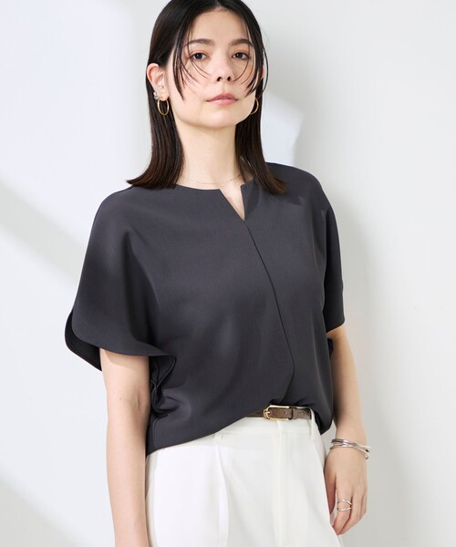 NOLLEY’S Sophi（ノーリーズソフィ）の「《セットアップ対応》NEW morisachiウォッシャブルツイルケープ風ブラウス（シャツ/ブラウス・レディース・ホワイト/ネイビー/チャコールグレー・38/36）」の19枚目の写真