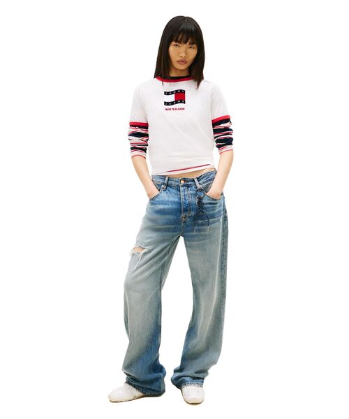tommy jeans(トミー ジーンズ)の「プリントショートスリーブTシャツ(Tシャツ/カットソー・レディース・マルチ/ピンク/ホワイト・SMALL/MEDIUM/X-SMALL/LARGE)」の15枚目の写真