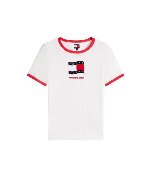 tommy jeans(トミー ジーンズ)の「プリントショートスリーブTシャツ(Tシャツ/カットソー・レディース・マルチ/ピンク/ホワイト・SMALL/MEDIUM/X-SMALL/LARGE)」の5枚目の写真