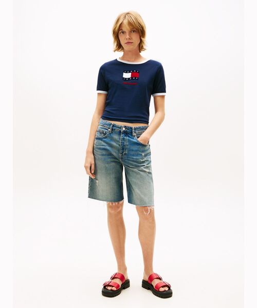tommy jeans(トミー ジーンズ)の「プリントショートスリーブTシャツ(Tシャツ/カットソー・レディース・マルチ/ピンク/ホワイト・SMALL/MEDIUM/X-SMALL/LARGE)」の7枚目の写真