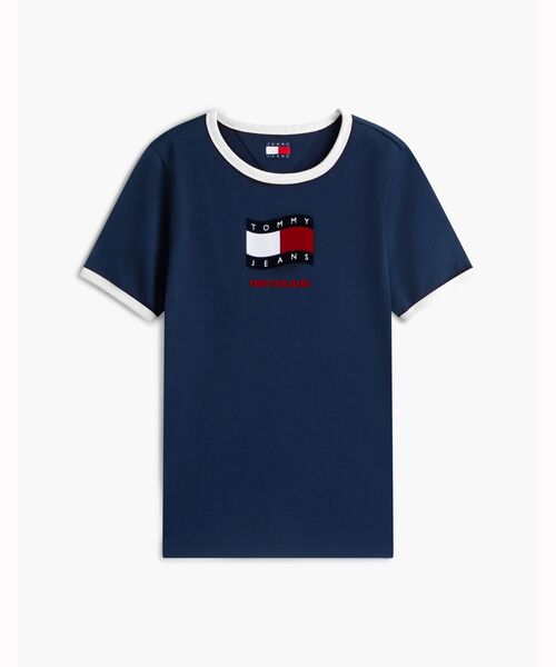 tommy jeans(トミー ジーンズ)の「プリントショートスリーブTシャツ(Tシャツ/カットソー・レディース・マルチ/ピンク/ホワイト・SMALL/MEDIUM/X-SMALL/LARGE)」の9枚目の写真