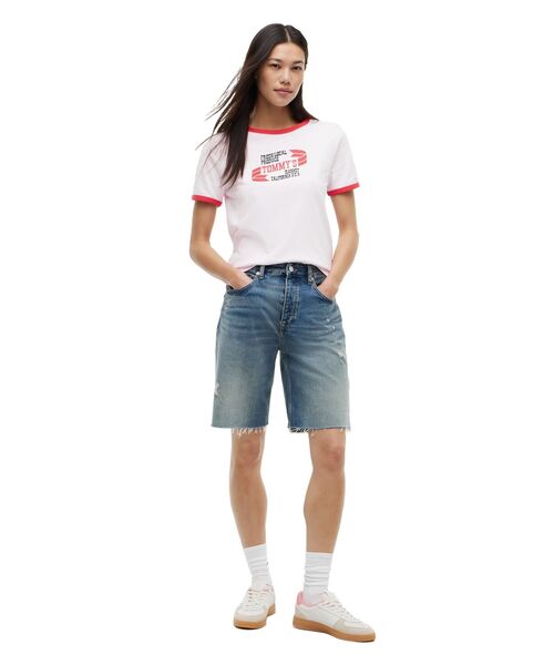 tommy jeans(トミー ジーンズ)の「プリントショートスリーブTシャツ(Tシャツ/カットソー・レディース・マルチ/ピンク/ホワイト・SMALL/MEDIUM/X-SMALL/LARGE)」の11枚目の写真