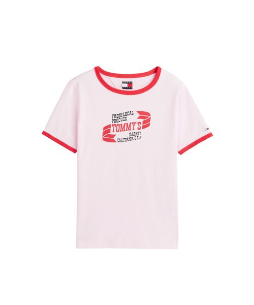 tommy jeans(トミー ジーンズ)の「プリントショートスリーブTシャツ(Tシャツ/カットソー・レディース・マルチ/ピンク/ホワイト・SMALL/MEDIUM/X-SMALL/LARGE)」の13枚目の写真