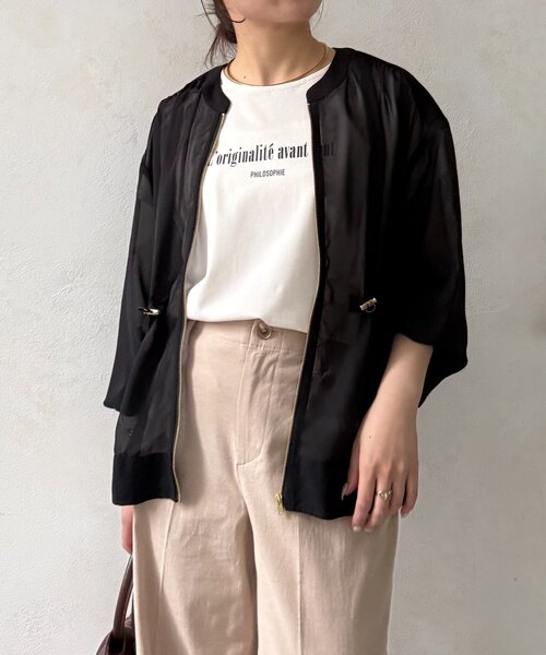 Jena espace merveilleux(ジェナ エスパスメルヴェイユ)の「ドロストシアーブルゾン(ベスト・レディース・ベージュ/ブラック・FREE)」の1枚目の写真