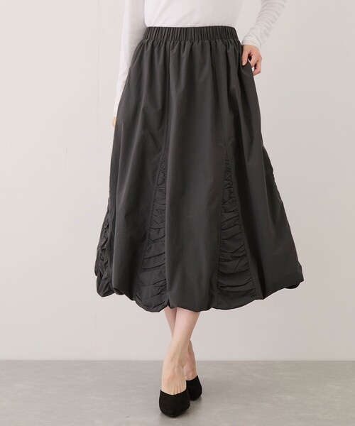 Jayro(ジャイロ)の「ギャザー切替ミディスカート(スカート・レディース・ブラック/チャコールグレー/ベージュ・FREE)」の3枚目の写真