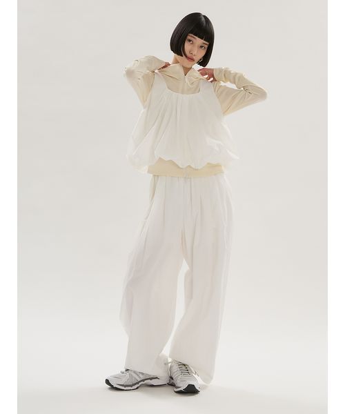 emmi(エミ)の「ワッシャーナイロンタックイージーパンツ【セットアップ対応】(その他パンツ・レディース・ブラック/ミント/ホワイト・1/0)」の4枚目の写真