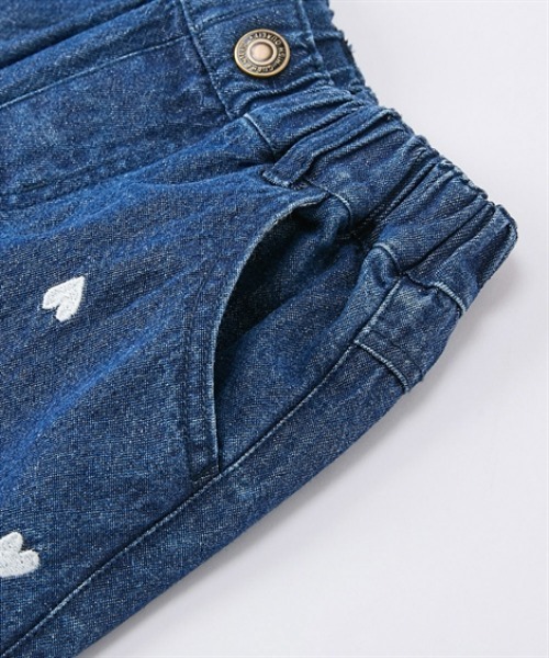QUNTSTYLE（キュントスタイル）の「ハート刺しゅうデニムワイドパンツ（デニムパンツ・キッズ・ブラック/ネイビー/サックスブルー・150/140/130/120/110/100/160）」の18枚目の写真