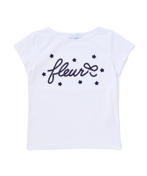 Tartine et Chocolat(タルティーヌエショコラ)の「ベア天竺 ロープ刺しゅうロゴTシャツ(90~140cm)(Tシャツ/カットソー・キッズ・ブルー/ホワイト・130cm/140cm/120cm/110cm)」の12枚目の写真