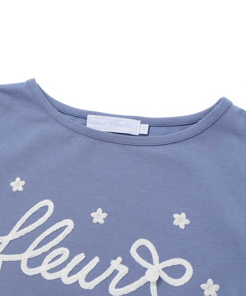 Tartine et Chocolat(タルティーヌエショコラ)の「ベア天竺 ロープ刺しゅうロゴTシャツ(90~140cm)(Tシャツ/カットソー・キッズ・ブルー/ホワイト・130cm/140cm/120cm/110cm)」の5枚目の写真