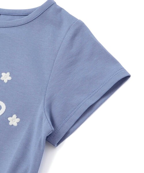 Tartine et Chocolat(タルティーヌエショコラ)の「ベア天竺 ロープ刺しゅうロゴTシャツ(90~140cm)(Tシャツ/カットソー・キッズ・ブルー/ホワイト・130cm/140cm/120cm/110cm)」の8枚目の写真