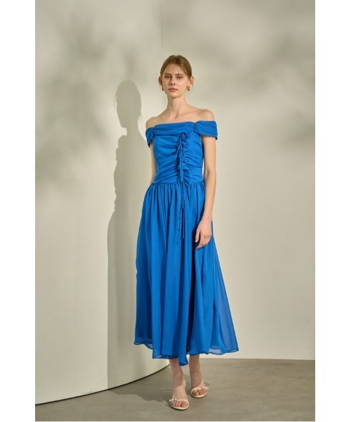 ERADIE エラディエ オフショルアシメトリードレープワンピース Asymmetric Off-Shoulder Drape One Piece オフショルアシメトリー