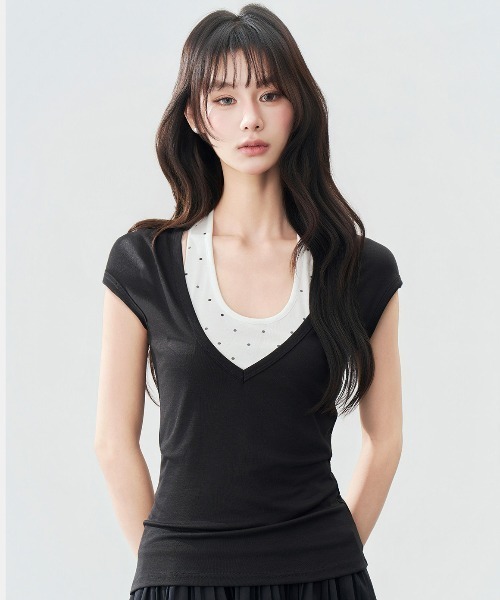 gossip!ロサンゼルス(ゴシップロサンゼルス)の「Y2K ドット柄 ホルターネックトップス 2点セット(Tシャツ/カットソー・レディース・ドット・M)」の12枚目の写真