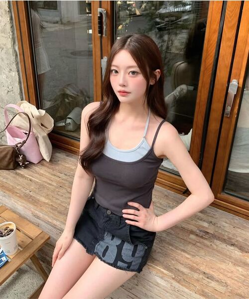 Midnight Move（ミッドナイトムーブ）の「combi top (dark grey)（Tシャツ/カットソー・レディース・その他・FREE）」の7枚目の写真