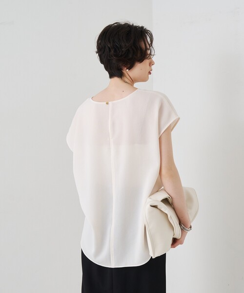 Rouge vif（ルージュヴィフ）の「カラミメッシュプルオーバー/ブラウス/日本製（シャツ/ブラウス・レディース・ネイビー/オフホワイト・フリー）」の13枚目の写真