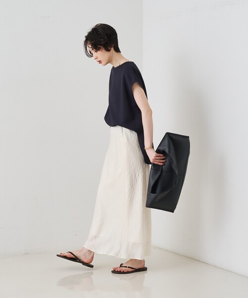 Rouge vif（ルージュヴィフ）の「カラミメッシュプルオーバー/ブラウス/日本製（シャツ/ブラウス・レディース・ネイビー/オフホワイト・フリー）」の16枚目の写真