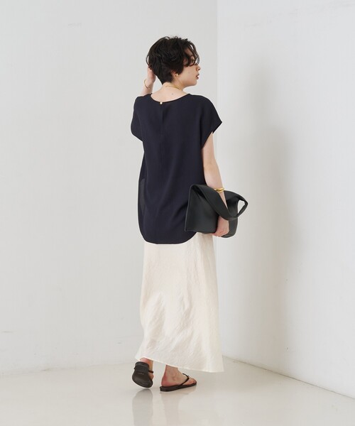 Rouge vif（ルージュヴィフ）の「カラミメッシュプルオーバー/ブラウス/日本製（シャツ/ブラウス・レディース・ネイビー/オフホワイト・フリー）」の18枚目の写真