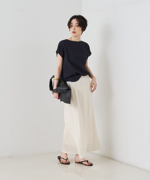 Rouge vif（ルージュヴィフ）の「カラミメッシュプルオーバー/ブラウス/日本製（シャツ/ブラウス・レディース・ネイビー/オフホワイト・フリー）」の19枚目の写真