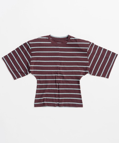 MAISON SPECIAL(メゾンスペシャル)の「Power Shoulder T-Shirt/パワショルTシャツ(Tシャツ/カットソー・レディース・チャコールグレー/ブラウン/ホワイト・FREE)」の16枚目の写真