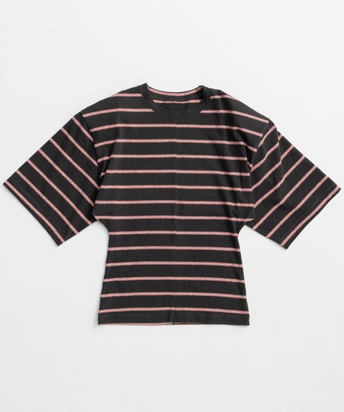 MAISON SPECIAL(メゾンスペシャル)の「Power Shoulder T-Shirt/パワショルTシャツ(Tシャツ/カットソー・レディース・チャコールグレー/ブラウン/ホワイト・FREE)」の13枚目の写真
