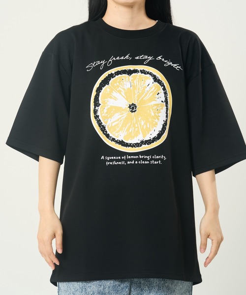CORISCO(コリスコ)の「接触冷感フルーツ柄TEE(M1)(Tシャツ/カットソー・メンズ・ネイビー/ホワイト系1/ホワイト系2/ブラック・MEDIUM/LARGE/X-LARGE)」の3枚目の写真