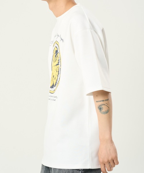 CORISCO(コリスコ)の「接触冷感フルーツ柄TEE(M1)(Tシャツ/カットソー・メンズ・ネイビー/ホワイト系1/ホワイト系2/ブラック・MEDIUM/LARGE/X-LARGE)」の13枚目の写真