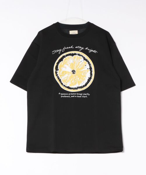 CORISCO(コリスコ)の「接触冷感フルーツ柄TEE(M1)(Tシャツ/カットソー・メンズ・ネイビー/ホワイト系1/ホワイト系2/ブラック・MEDIUM/LARGE/X-LARGE)」の6枚目の写真