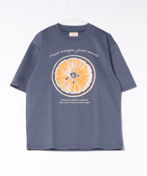 CORISCO(コリスコ)の「接触冷感フルーツ柄TEE(M1)(Tシャツ/カットソー・メンズ・ネイビー/ホワイト系1/ホワイト系2/ブラック・MEDIUM/LARGE/X-LARGE)」の9枚目の写真